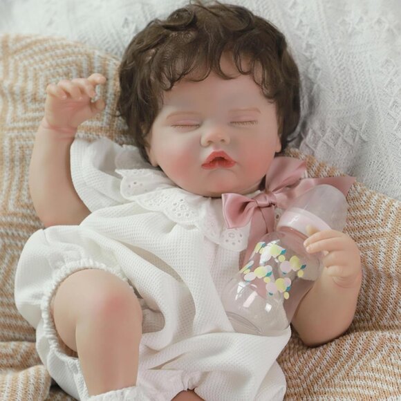 💫 Reborn Baby Girl Doll White Realistic Weighted Soft Cloth Body Sleeping Kids